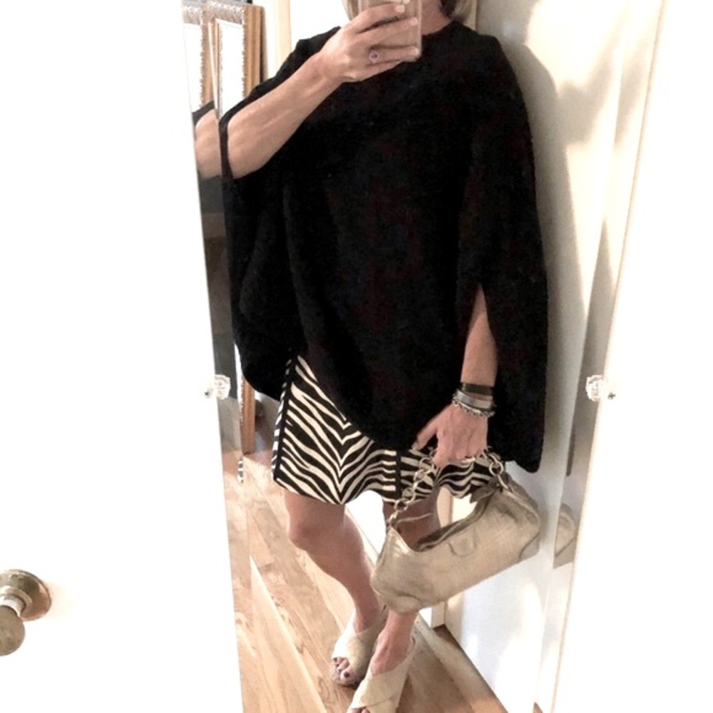 Project Textured Black Poncho/Cape